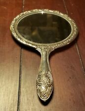 Usado, Espelho antigo folheado a prata ornamentado vaidade portátil pesado comprar usado  Enviando para Brazil
