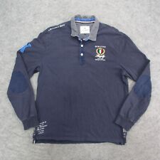 Camisa de rugby italiana vintage para hombre 2XL azul manga larga cuello camisa de rugby segunda mano  Embacar hacia Argentina