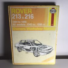 Haynes Workshop Manual Rover 213 & 216 Yrs 1984 - 1988 Vitesse Vanden Plas for sale  Shipping to South Africa