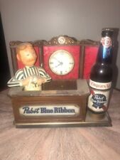 Vintage Pabst Blue Ribbon Beer Bar Advertising Sign Light Clock Bartender for sale  Wolcott