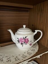 Pink floral teapot for sale  PORTHCAWL