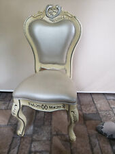 Queen Ann child's horoscope Pisces chair cream pale yellow & silver Rare! for sale  Shipping to South Africa