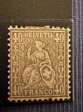 Selo Helvética Sentada Suíça 1862 - Fio de Seda Verde Papel Zürcher - MUH comprar usado  Enviando para Brazil