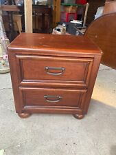 Used, Quality Brown Wood Veneer Bedside Cabinet Unit Chest 2 Drawers for sale  Shipping to South Africa