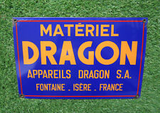 Ancienne très belle plaque émaillée Matériel Dragon à Fontaine près de Grenoble. d'occasion  Saint-Marcellin
