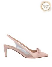 RRP€325 RED VALENTINO Leather Slingback Shoes US7 UK4 EU37 Pink Made in Italy for sale  Shipping to South Africa