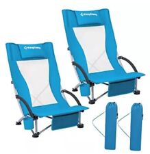  Cadeiras de praia baixas para adultos dobráveis portáteis encosto alto encosto alto azul 2 comprar usado  Enviando para Brazil
