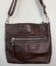 Fossil Brown Leather Purse Shoulder Or Crossbody Top Zip Silver Hardware EUC for sale  Shipping to South Africa