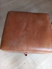 Brown leather footstool for sale  SOUTHEND-ON-SEA