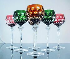Antiguas Gran 6 Vasos de Vino de Cristal Color Doble Tamaño Saint Luis ? segunda mano  Embacar hacia Argentina