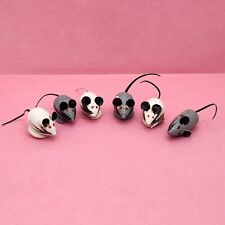 Used, Vtg Miniature Wooden Mice White Gray Rats Dollhouse Lot of 6 Red Black Eyes Read for sale  Shipping to South Africa