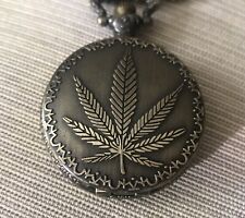 Bronze Men’s Pocket Watch, Cannabis Leaves for sale  Shipping to South Africa