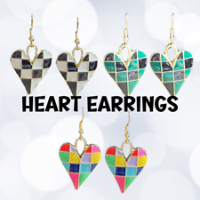 Checkerboard heart earrings for sale  Orlando