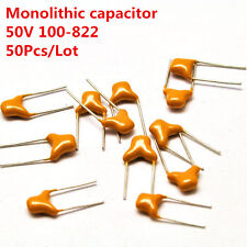 50Pcs/Lot 50V 100-823 0.01uf-8200PF Monolithic Ceramic Chip Capacitors 5.08mm til salg  Sendes til Denmark