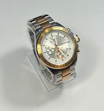 FOSSIL CH-2682 WATCH Chronograph Watch Gold Silver Band Stainless New Battery for sale  Shipping to South Africa