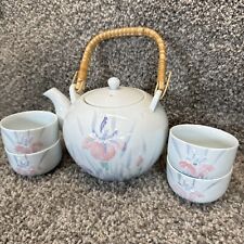 Vintage Japanese Tea Set Tea Pot and Tea Cups Hand Painted Porcelain for sale  Shipping to South Africa