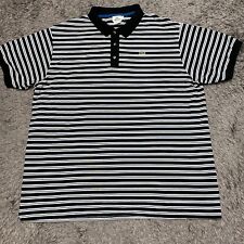Used, Lacoste Polo Shirt Mens 10L 3X-4X Black White Blue Striped Casual Crocodile S/S for sale  Shipping to South Africa
