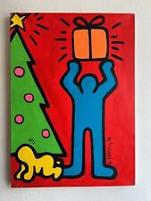 KEITH HARING  - Artwork / Signed & Stamp / Amazing / Acrylic on canvas for sale  Shipping to South Africa