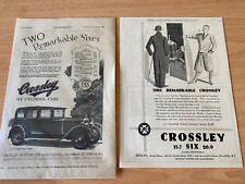 Crossley car adverts for sale  DOLLAR