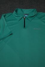 Columbia Polo Shirt Mens Large Green Casual Outdoors Fish Freezer Coil Zip Men for sale  Shipping to South Africa
