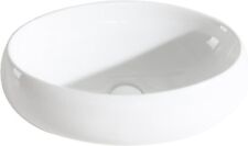 Eridanus Oval Bathroom Basin Sink, Ceramic Countertop Wash Basin Gloss White for sale  Shipping to South Africa