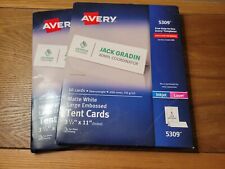 Cartões de barraca Avery em relevo, grandes, branco fosco, 3 1/2x11, 50 cartões/caixa (5309) 2 peças comprar usado  Enviando para Brazil