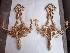 Vintage Ornate Syroco 3 Candle Holder Wall Sconce for sale  Shipping to South Africa