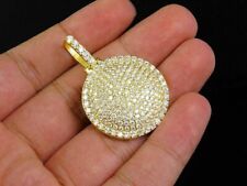 925 Silver Round Cut Simulated Diamond Cluster Pendant In 14k Yellow Gold Plated for sale  Shipping to South Africa