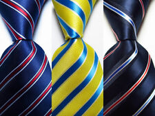 3 peças nova gravata masculina clássica listrada tecido jacquard 100% seda comprar usado  Enviando para Brazil