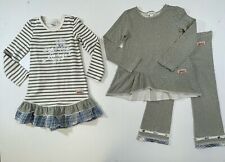 Naartjie Girls Cotton Blend Gray Printed Long Sleeve Tunic & Legging 3Pc Set 5/6 for sale  Shipping to South Africa