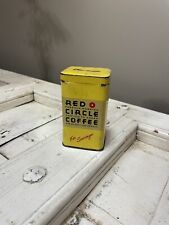 Vintage Red Circle Coffee Tin Coin Bank for sale  Shipping to South Africa