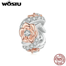 Berloque WOSTU elegante feminino prata 925 contas espaçadoras rosa ajuste pulseira presentes  comprar usado  Enviando para Brazil