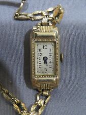 Estampado antiguo con fecha 2-21-36 I.W. Reloj de pulsera 1936 para mujer laminado oro 10 K raro segunda mano  Embacar hacia Argentina