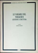 Variabili del thesaurus usato  Italia