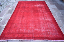 Alfombra roja turca 77"" x 118"" alfombra vintage teñida de Anatolia alfombra de área pintada segunda mano  Embacar hacia Argentina
