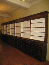WeShip!30 Ft Oak Pharmacy Apothecary Cabinet Display 133Drwr 1890-1900 Original  for sale  Columbus
