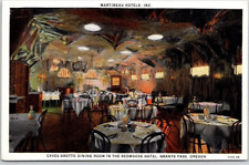 Used, GRANTS PASS, OREGON POSTCARD Caves Grotto Dining Room in Redwoods Hotel for sale  Shipping to South Africa