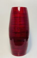 12" Tall Red Bamboo Round Vase Lerman Decor for sale  Shipping to South Africa