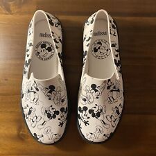 Tênis Melissa Feminino Ground + Mickey Branco/Preto Mocassim/Slip Ons EUA 5 comprar usado  Enviando para Brazil