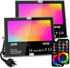 30W RGB LED Flood Light 2-Pack - Outdoor Color Changing Lights Remote - L4.96 for sale  Shipping to South Africa