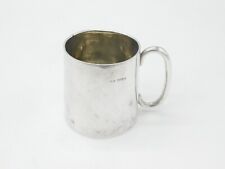 Taza de bautizo eduardiana de plata esterlina o tankard antigua 1909 Birmingham segunda mano  Embacar hacia Argentina