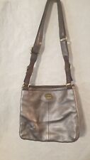 Fossil Silver Gunmetal  Pewter  Leather  Crossbody Adjustable Strap for sale  Shipping to South Africa