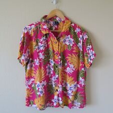 Camisa havaiana HIBISCUS COLLECTION HAWAII tamanho XXL rosa floral rayon comprar usado  Enviando para Brazil