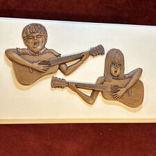 Vintage Guitar Retro Wall Art Man Woman 1970s Plastic Resin Singers, used for sale  Shipping to South Africa