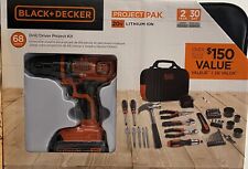 Black & Decker 20V Max LDX120PK Li-ion DRILL/DRIVER 68 Piece Project Kit , used for sale  Shipping to South Africa