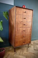 Stunning Retro Mid Century Teak Meredew Tallboy Chest of 6 Drawers Uk Del for sale  Shipping to South Africa