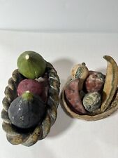 Mexican Terracotta Pottery Bowl With Fruit/Veg Multi Colored Used Farm House for sale  Shipping to South Africa