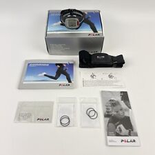 POLAR RS200 Heart Rate Monitor Fitness Watch Black + Wearlink Monitor Box Manual for sale  Shipping to South Africa