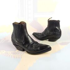 Vintage La Gran Bota western boots santiags Mexico 37 38 black leather cuir noir comprar usado  Enviando para Brazil