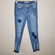 Jeans Bongo tamanho 7 feminino estruturado magro desgastado bainha crua stretch comprar usado  Enviando para Brazil